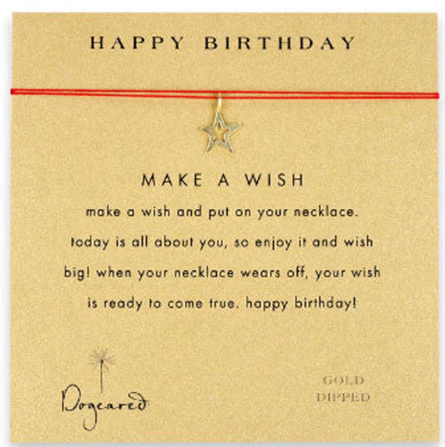 Jewellery Dogeared Necklaces | Dogeared Make A Wish Necklace - Happy Birthday Star Gold