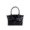 Handbags GUNAS NEW YORK | Gunas New York Madison Black Croc Vegan Shoulder Bag