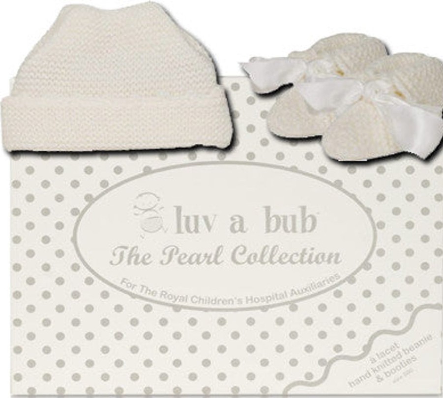 Kids Alperstein Designs Clothes | Knit Booties & Beanie Set - Luv A Bub Royal Children'S Hospital