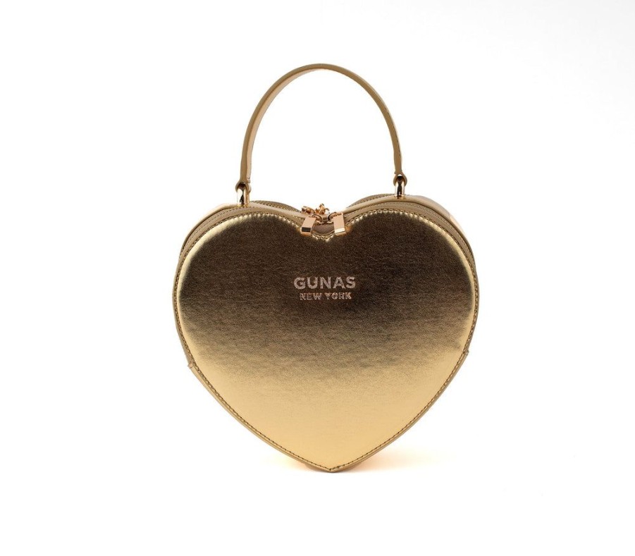 Handbags GUNAS NEW YORK | Gunas New York Sweetheart Gold Vegan Clutch Crossbody Bag