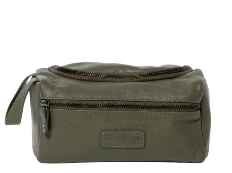 Women Stitch & Hide Travel Accessories | Stitch & Hide Leather Jett Toiletry Bag Olive Green