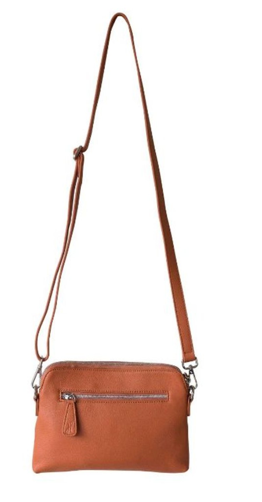 Handbags Hoopla | Hoopla Leather Mini Crossbody Slouch/Clutch Ochre Brown