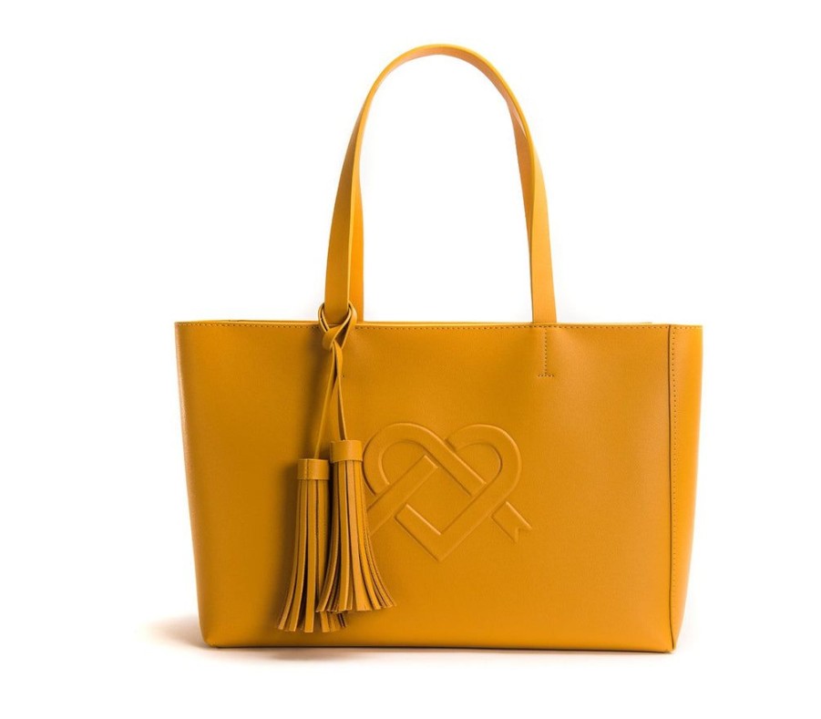 Handbags GUNAS NEW YORK | Gunas New York Tippi Mustard Yellow Vegan Tote Bag