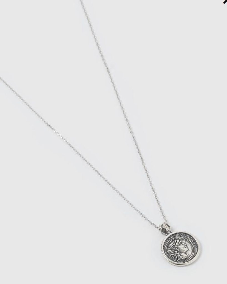 Jewellery Izoa Necklaces | Izoa Coronation Coin Necklace Silver