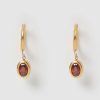 Jewellery Miz Casa & Co Earrings | Miz Casa & Co Micah Huggie Earrings Antique Gold Ruby