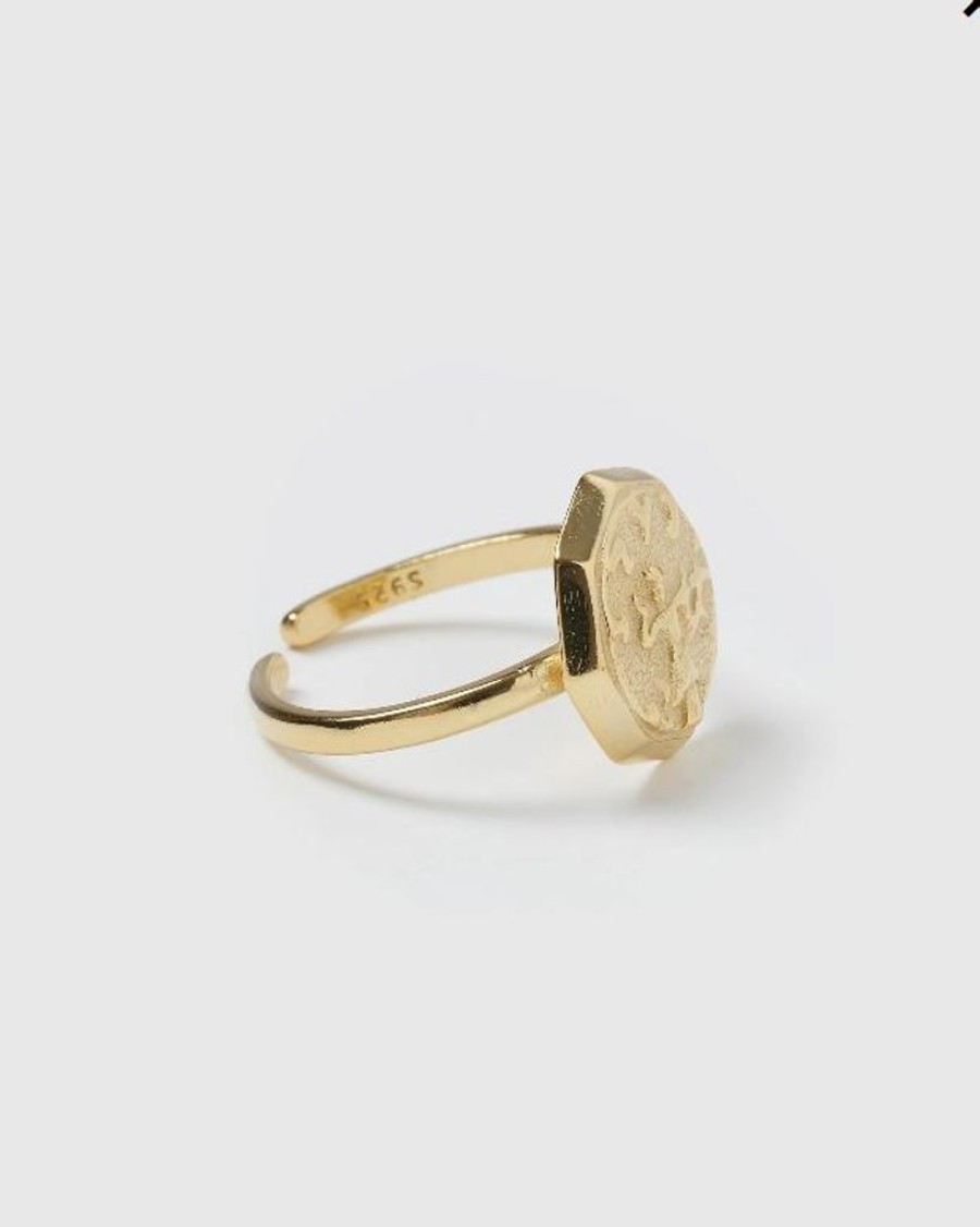 Jewellery Izoa Rings | Izoa Emblem Ring Gold