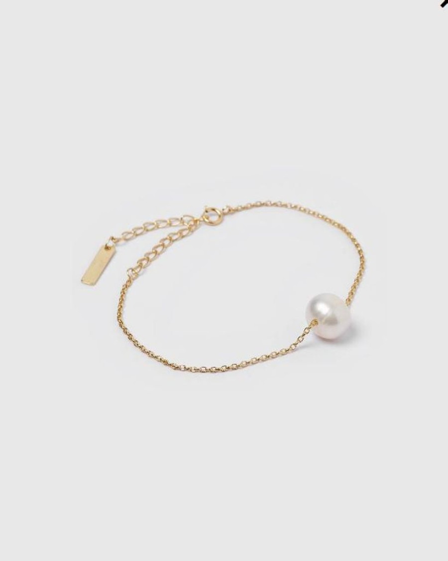 Jewellery Izoa Bracelets | Izoa Coral Bracelet Gold Pearl