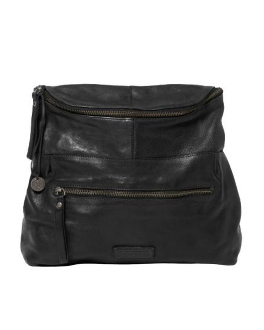 Handbags Stitch & Hide | Stitch & Hide Washed Leather Avalon Crossbody Bag Black - Free Wallet Pouch