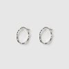 Jewellery Izoa Earrings | Izoa Herringbone Hoop Earrings Silver