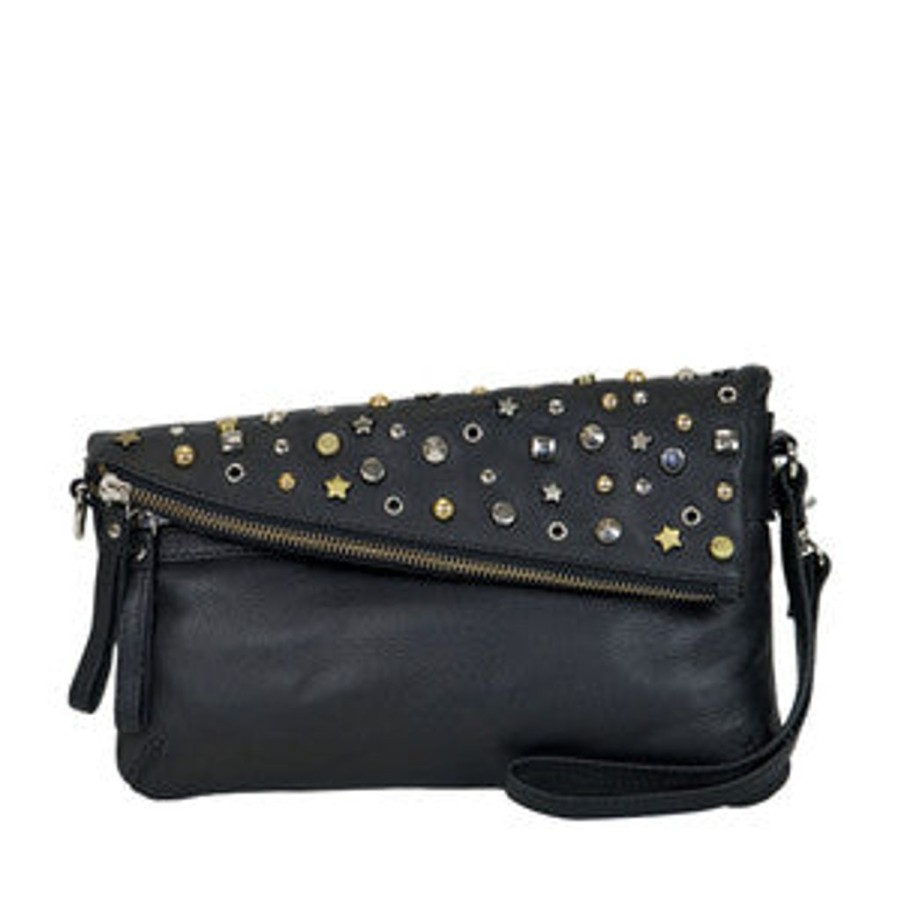 Handbags Manzoni | Manzoni Leather Soft Nappa Cross Body Bag(Style D186) Sale - Black