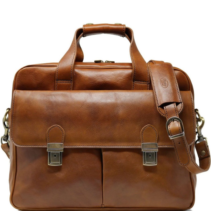 Men Floto Leather Laptop Bags | Floto Leather Roma Laptop Bag