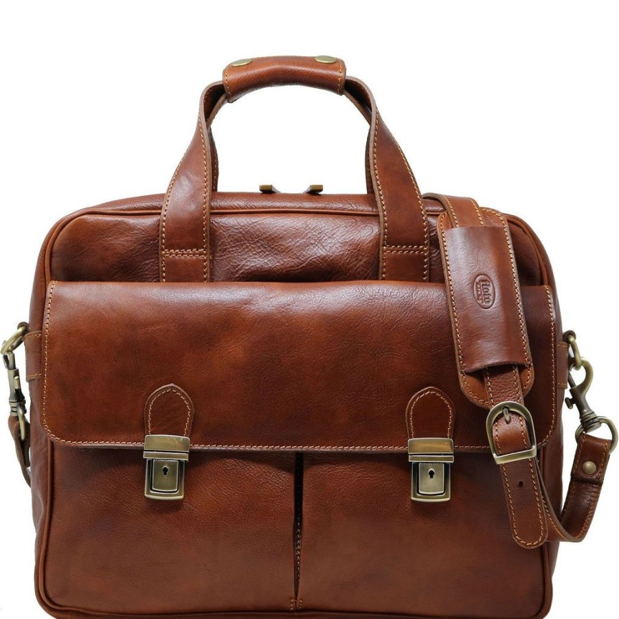 Men Floto Leather Laptop Bags | Floto Leather Roma Laptop Bag