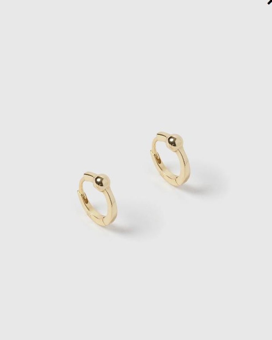 Jewellery Izoa Earrings | Izoa Sophie Huggie Earrings Gold