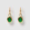 Jewellery Miz Casa & Co Earrings | Miz Casa & Co Ruby Huggie Earrings Gold Green