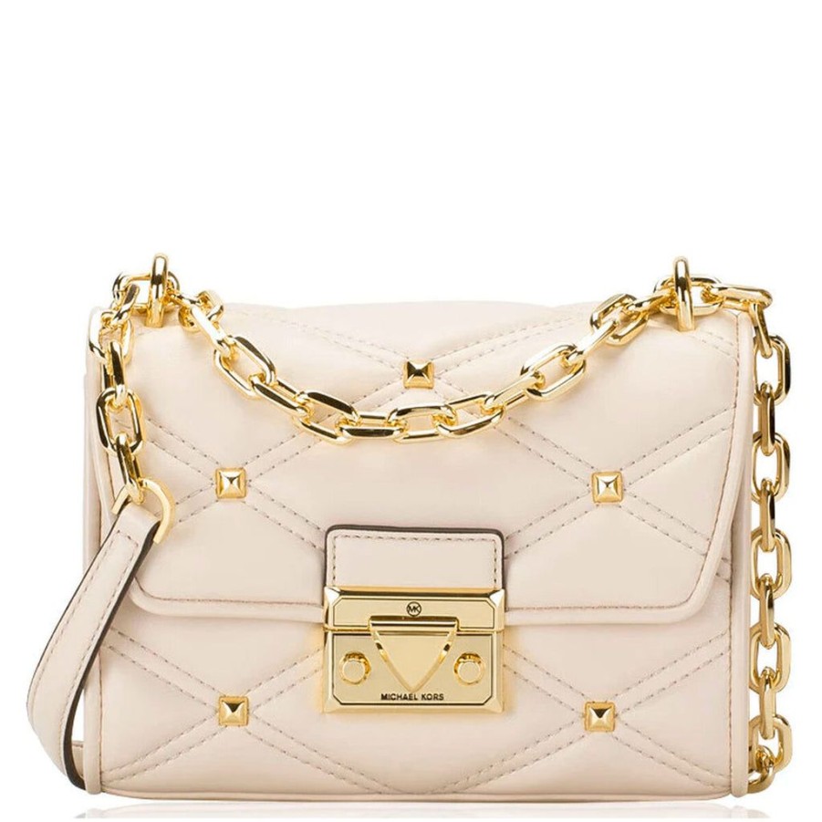 Handbags Michael Kors | Michael Kors 35F2Gnrc6I-Lt-Cream White Quilted Shoulder Bag 19 X 13 X 8 Cm