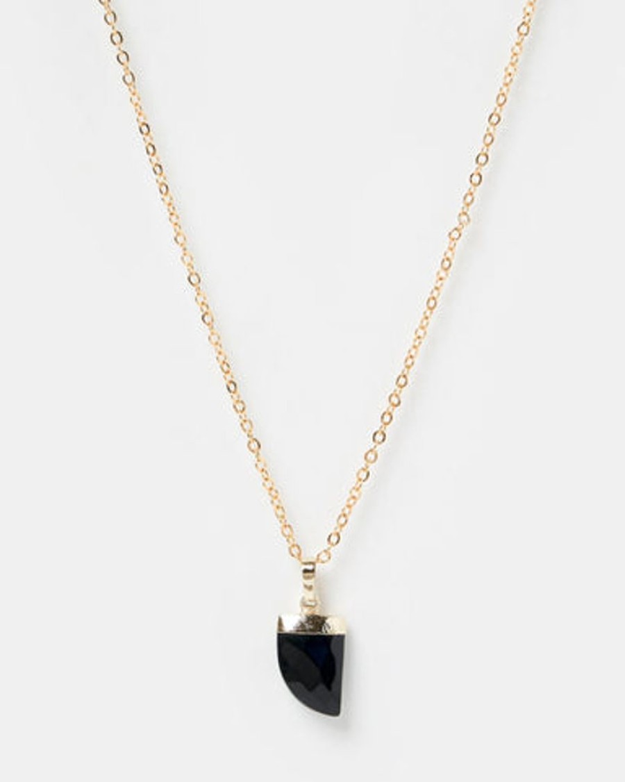 Jewellery Miz Casa & Co Necklaces | Miz Casa & Co Stone Charm Necklace Gold Black