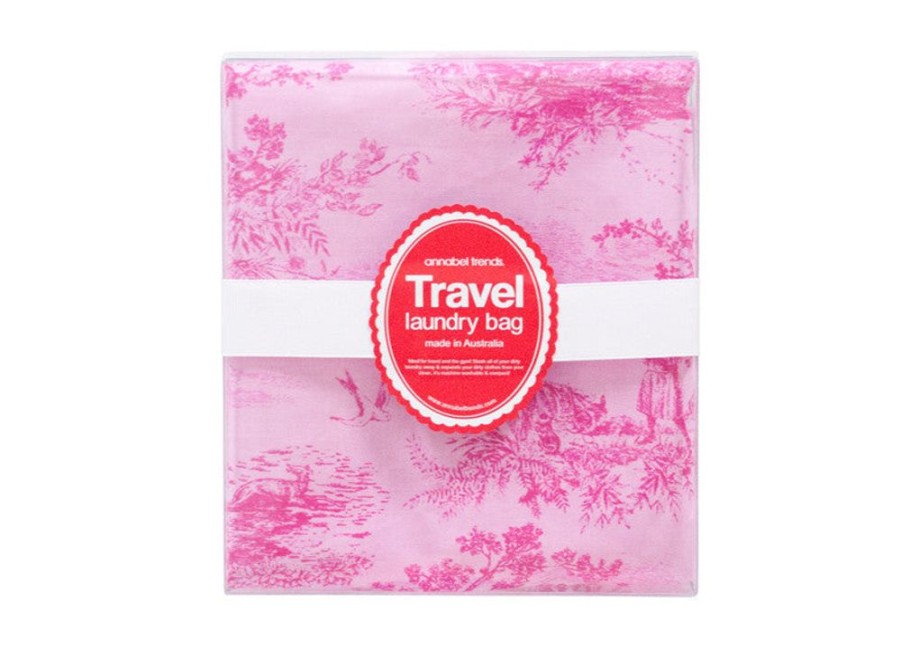 Women Annabel Trends Travel Accessories | Annabel Trends Travel Laundry Bag Toile Pink