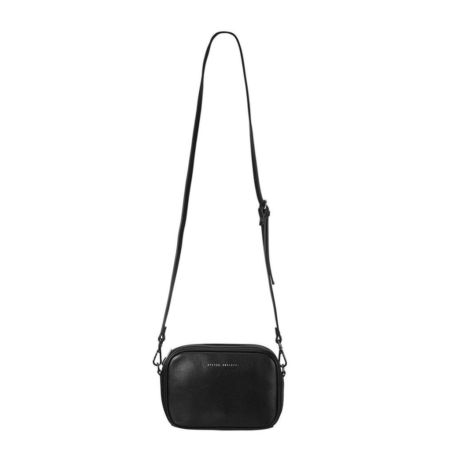 Handbags Status Anxiety | Status Anxiety Plunder Leather Crossbody Bag Black