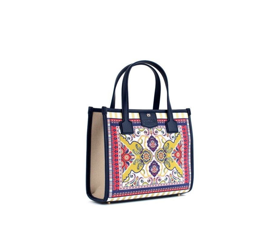 Handbags GUNAS NEW YORK | Gunas New York Oasis Brown Kilim Vegan Canvas Satchel Bag