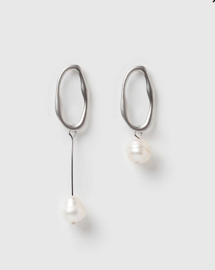 Jewellery Izoa Earrings | Izoa Bodywork Earrings Silver Freshwater Pearl