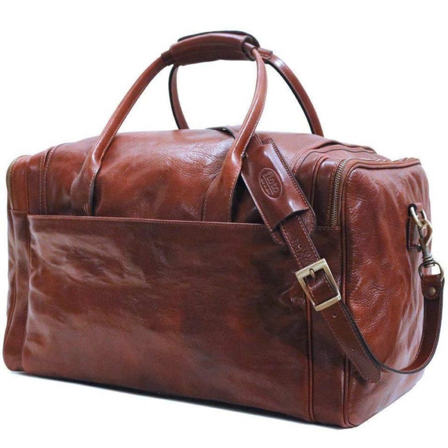 Handbags Floto Leather | Floto Leather Fc Cargo Duffle Large Luggage Vecchio Brown