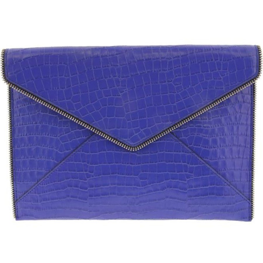 Handbags Rebecca Minkoff | Rebecca Minkoff Women'S Leo Leather Clutch Bright Blue