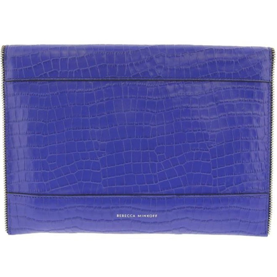 Handbags Rebecca Minkoff | Rebecca Minkoff Women'S Leo Leather Clutch Bright Blue