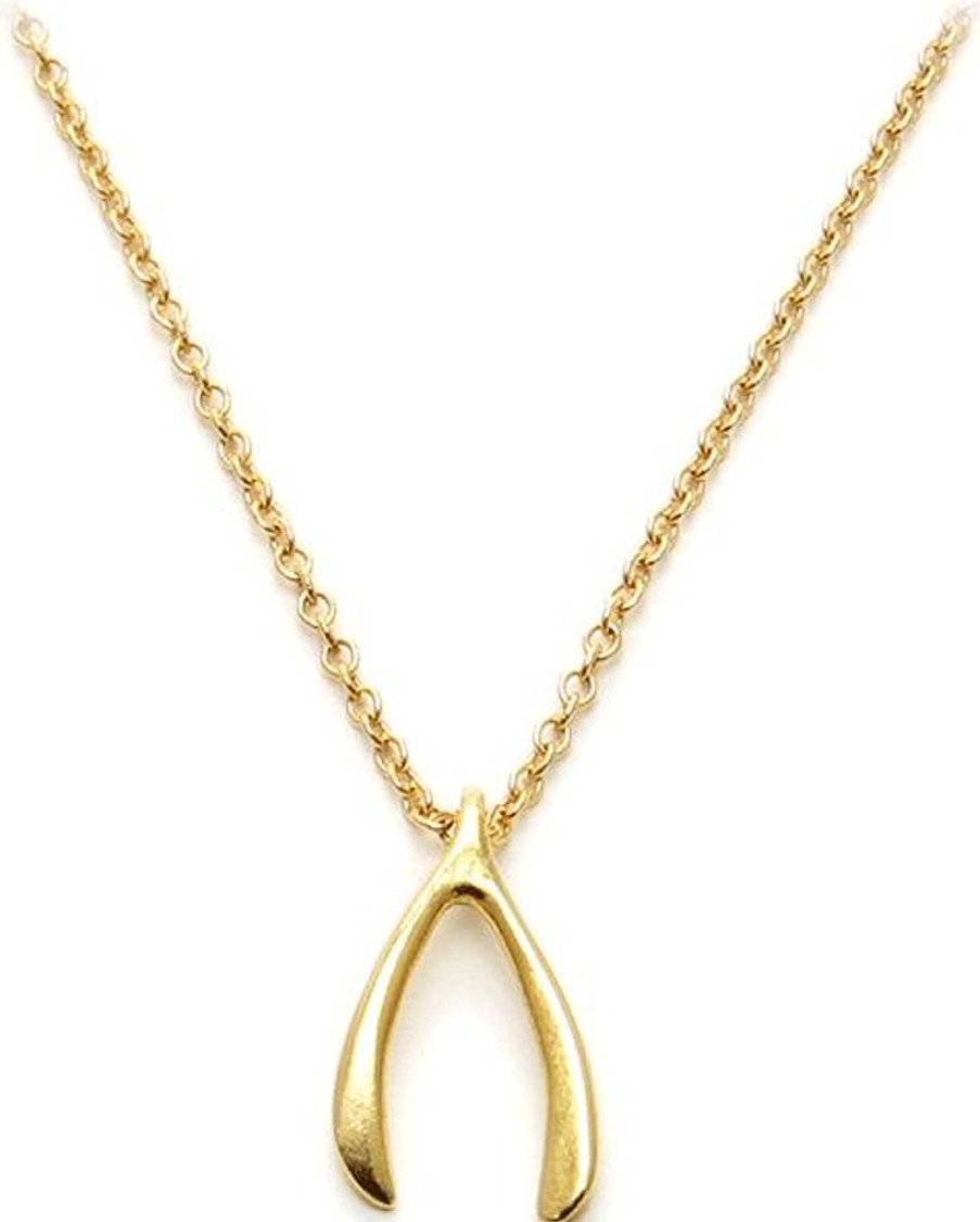 Jewellery Dogeared Necklaces | Dogeared Wishbone Necklace - Gold Dipped