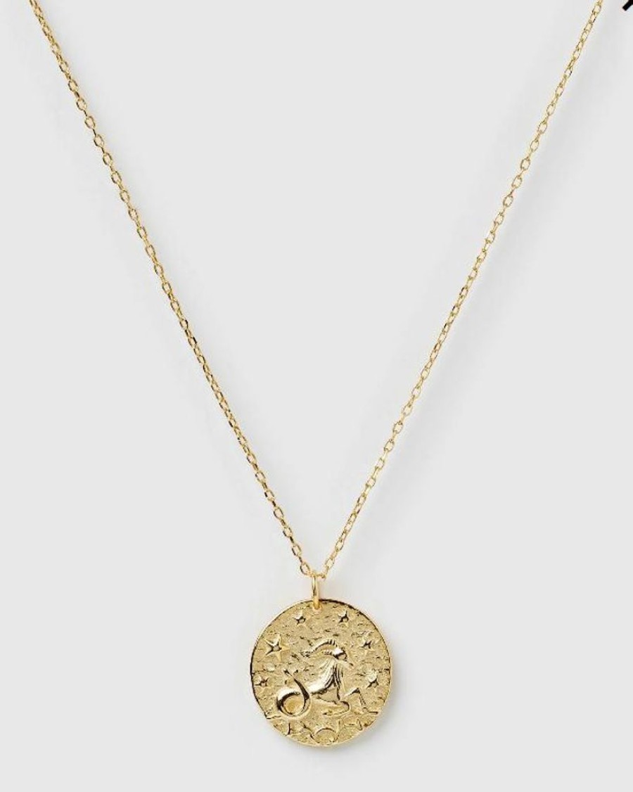 Jewellery Izoa Necklaces | Izoa Star Sign Necklace Capricorn Gold