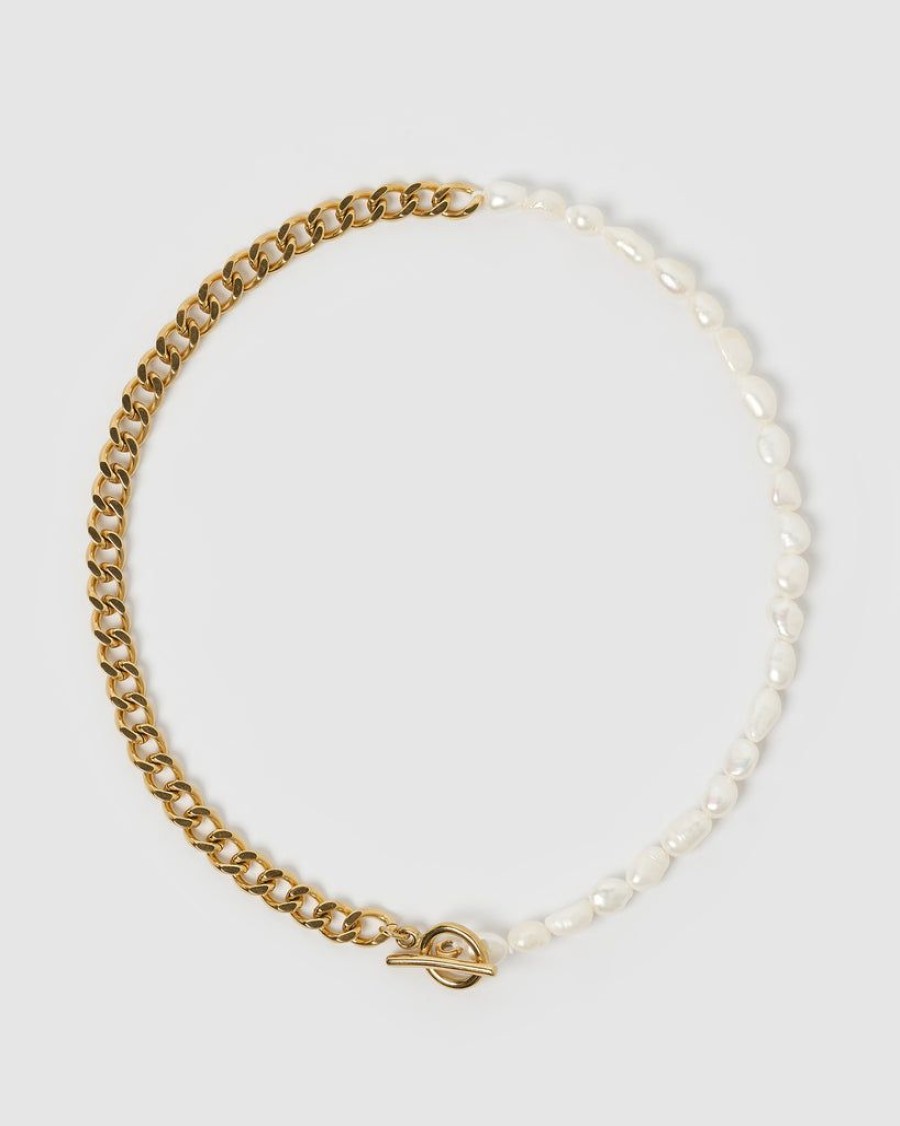 Jewellery Miz Casa & Co Necklaces | Miz Casa & Co Thea Necklace Gold Pearl