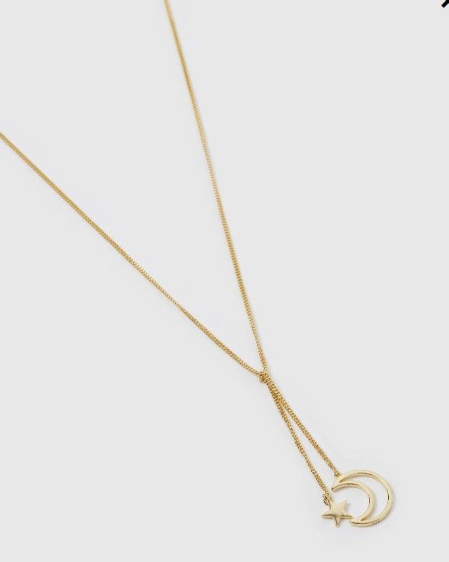 Jewellery Izoa Necklaces | Izoa Moonstruck Necklace Gold