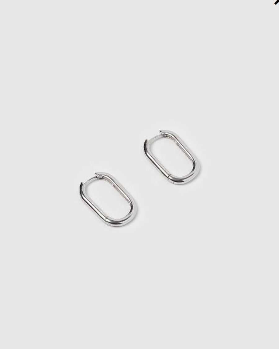 Jewellery Izoa Earrings | Izoa Tessa Hoop Earrings Silver