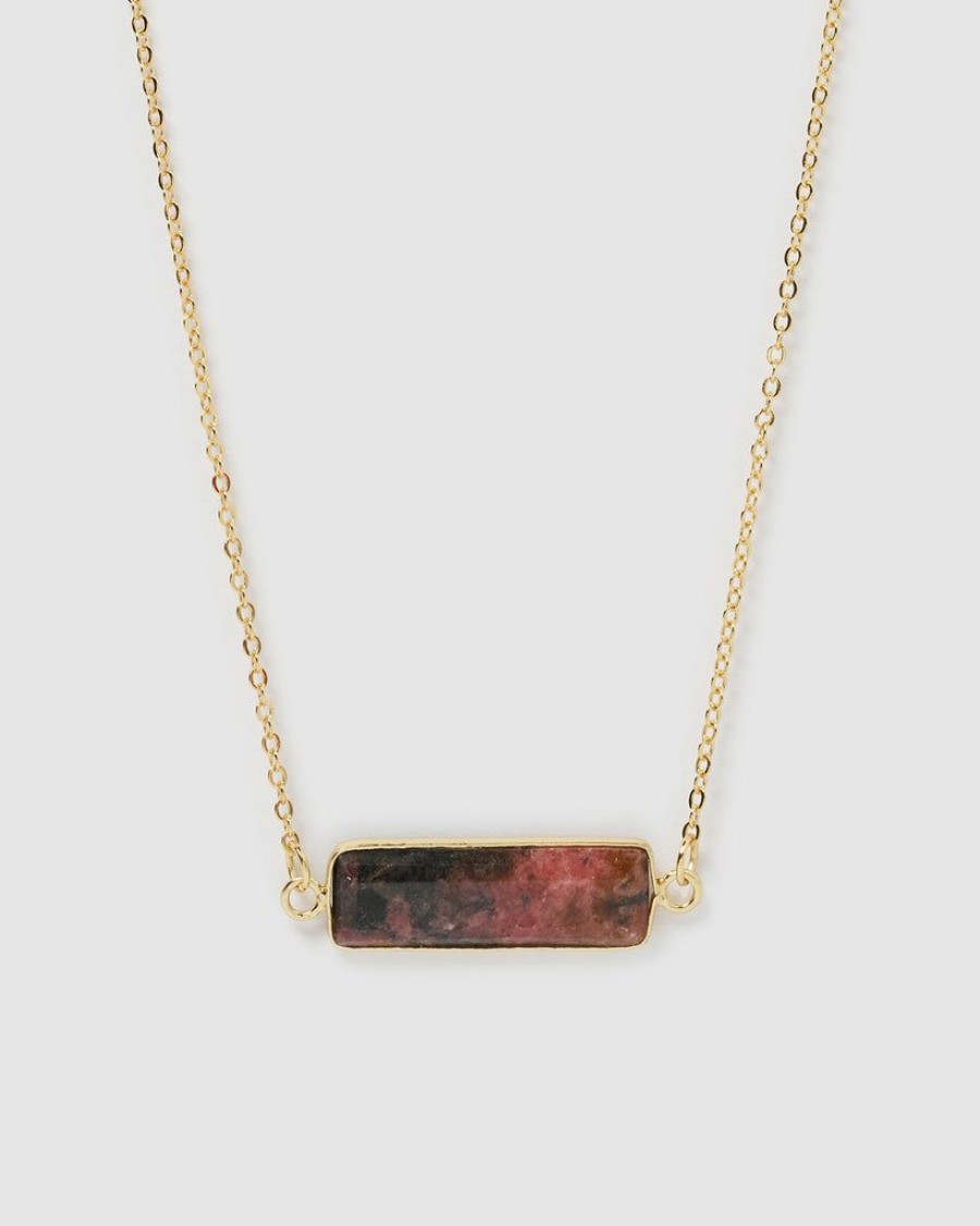 Jewellery Miz Casa & Co Necklaces | Miz Casa & Co Maz Necklace Pink & Black Rhodonite