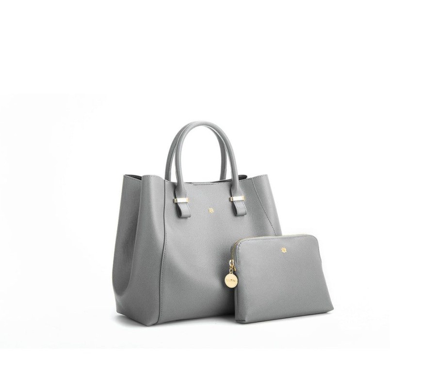 Handbags GUNAS NEW YORK | Gunas New York Jane Grey Vegan Leather Satchel