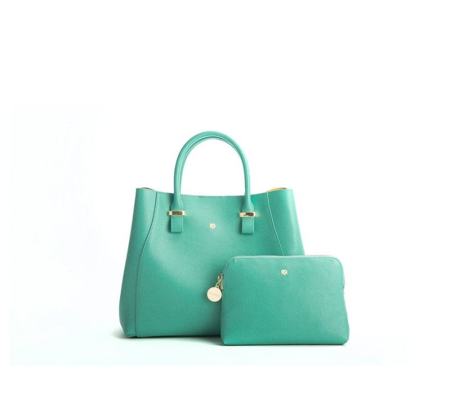 Handbags GUNAS NEW YORK | Gunas New York Tiffany Blue Vegan Leather Satchel Bag