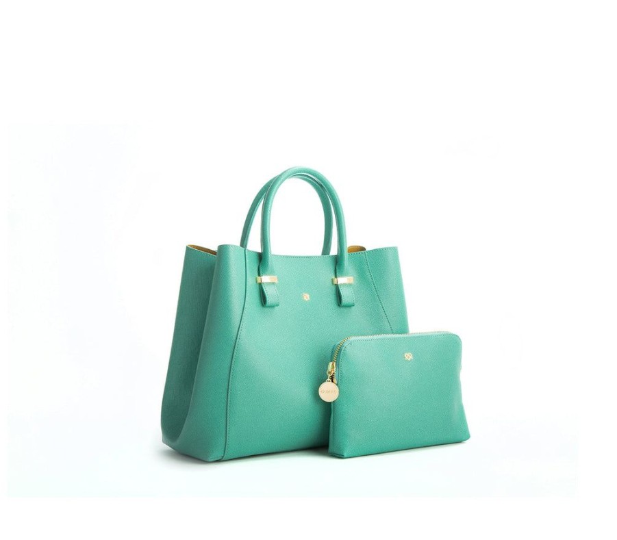 Handbags GUNAS NEW YORK | Gunas New York Tiffany Blue Vegan Leather Satchel Bag