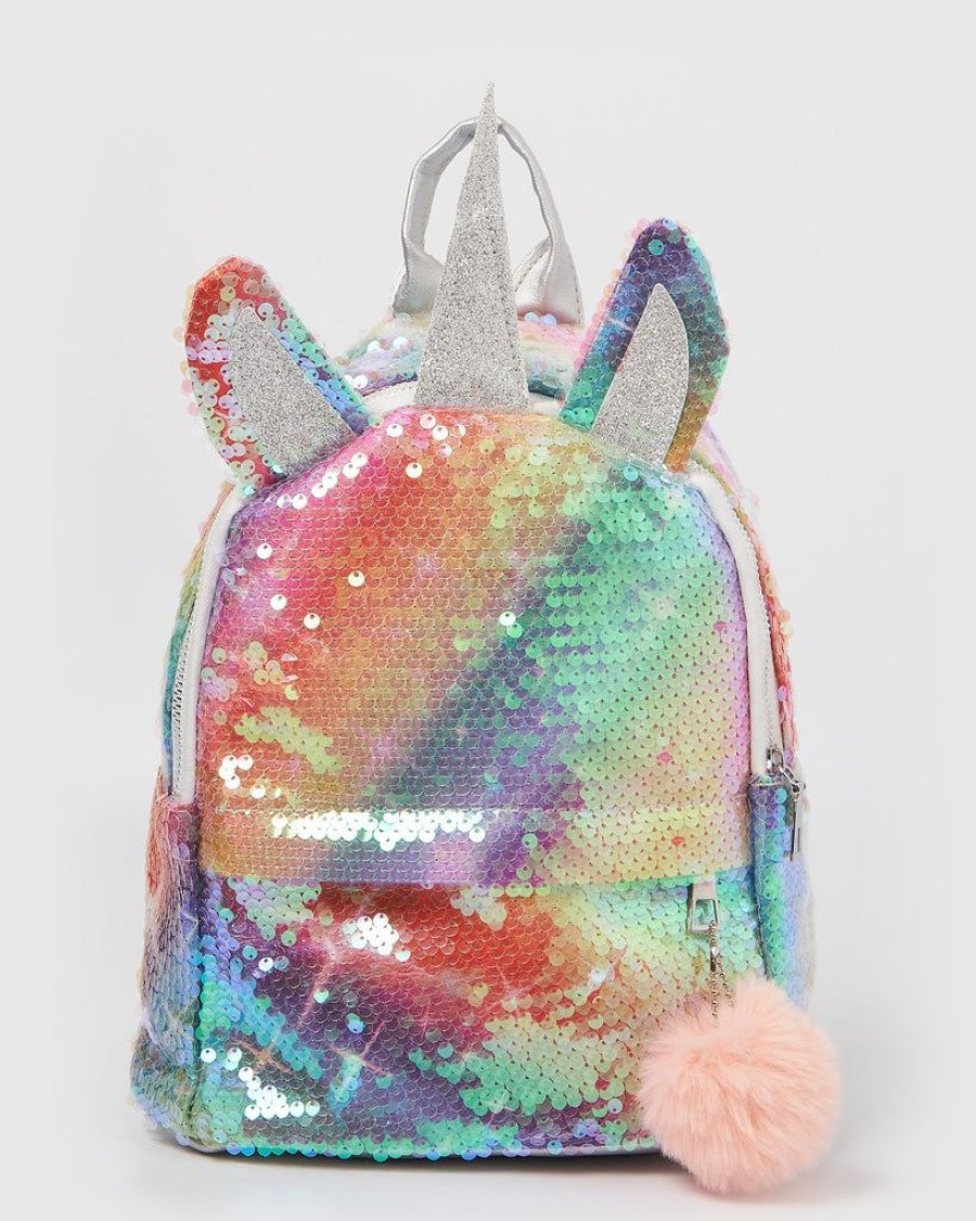 Kids Izoa Bags | Izoa Kids Rainbow Unicorn Backpack