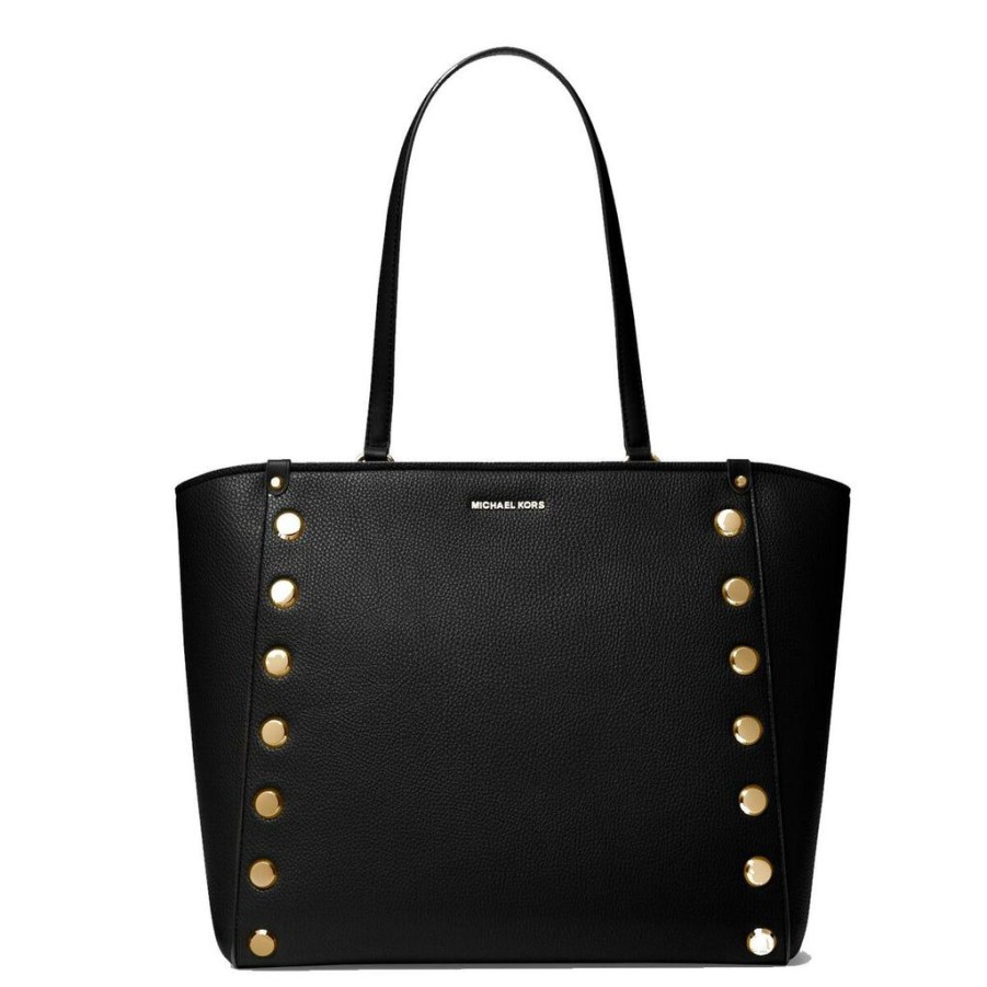 Handbags Michael Kors | Michael Kors Holly Stud Shoulder Bag Tote Black 35 X 30 X 17 Cm