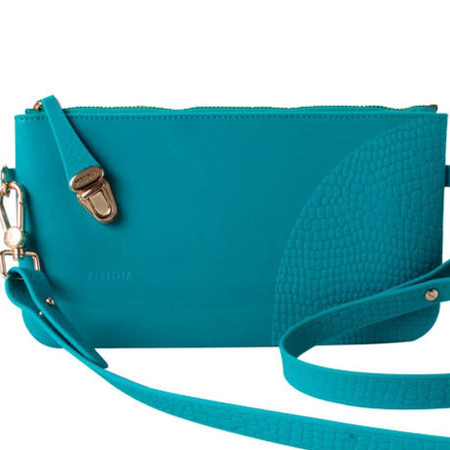 Handbags PISIDIA | Pisidia Silicone Clutch Teal Sale