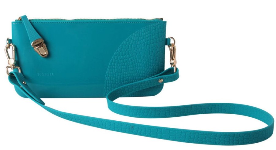 Handbags PISIDIA | Pisidia Silicone Clutch Teal Sale