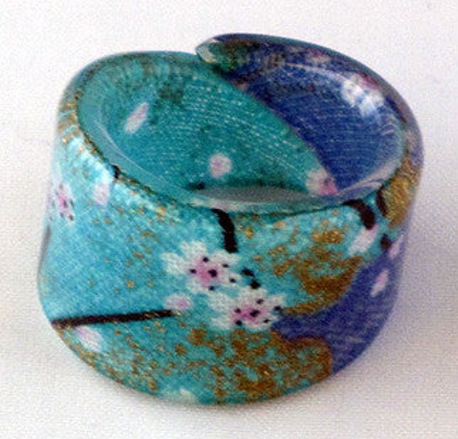 Jewellery Megumi Rings | Megumi Japanese Resin Aqua Flat Ring