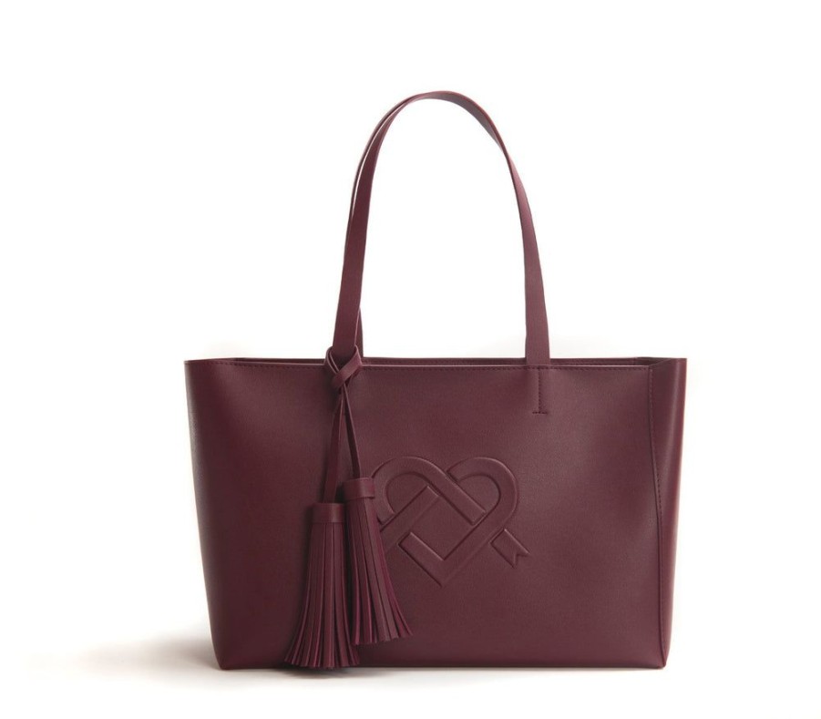 Handbags GUNAS NEW YORK | Gunas New York Tippi Burgundy Vegan Leather Tote Bag