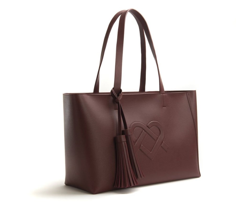 Handbags GUNAS NEW YORK | Gunas New York Tippi Burgundy Vegan Leather Tote Bag