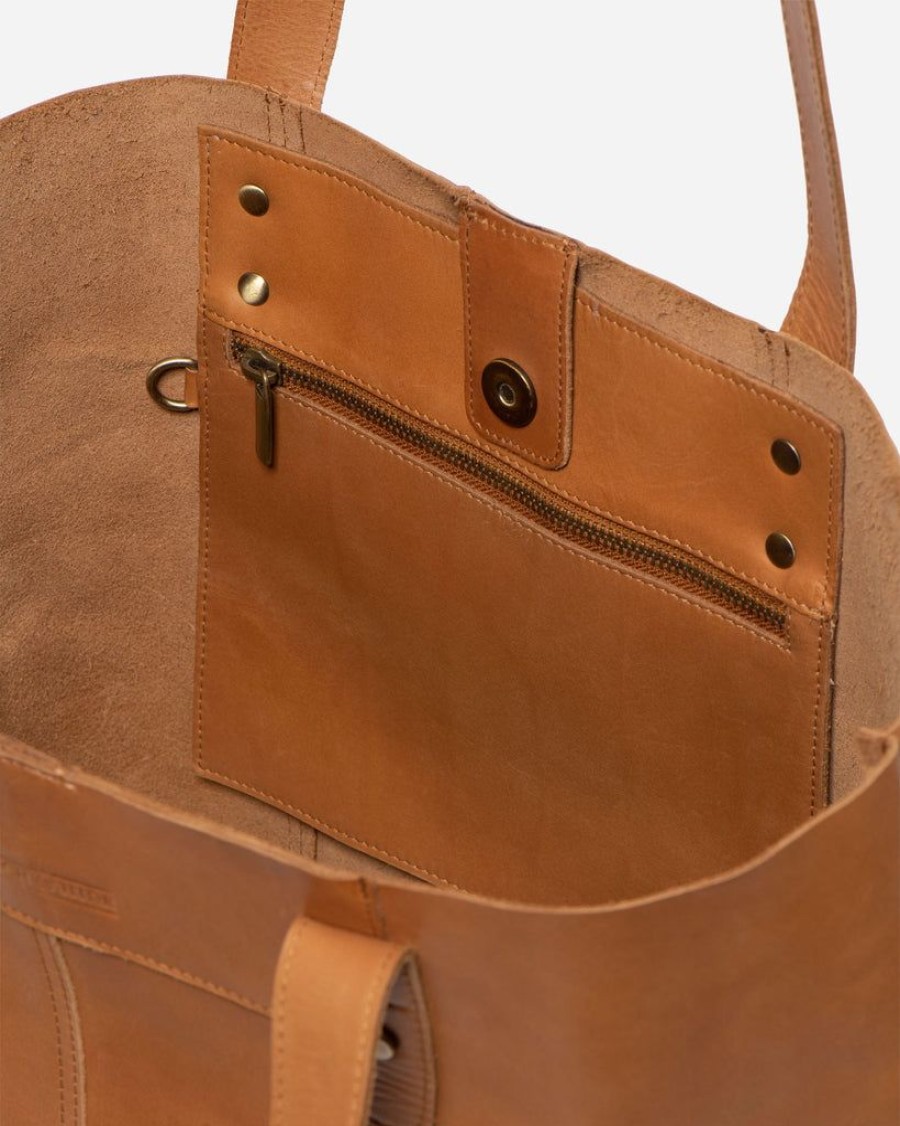 Handbags Stitch & Hide | Stitch & Hide Leather Emma Tote Bag - Classic Collection - Almond Brown - Free Wallet Pouch