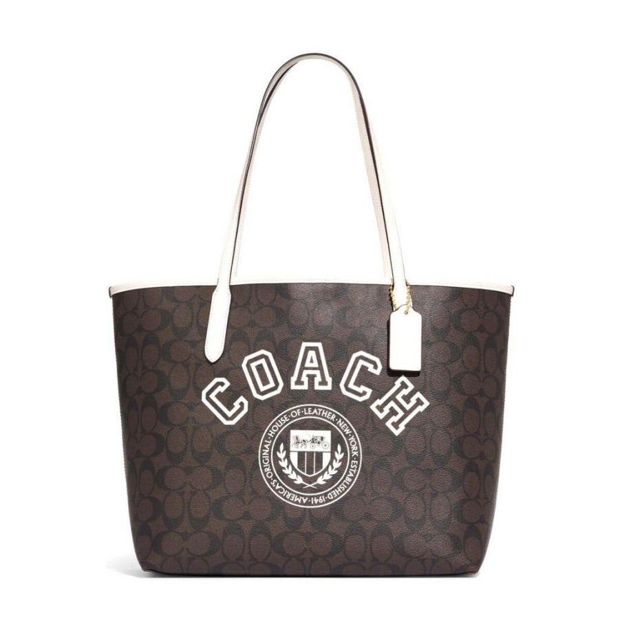 Handbags Coach | Coach Cb869-Imuoc Brown Leather Tote Bag