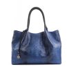 Handbags GUNAS NEW YORK | Gunas New York Naomi Snake Navy Vegan Leather Tote Bag