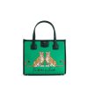 Handbags GUNAS NEW YORK | Gunas New York Oasis Green Leopard Vegan Canvas Satchel Bag