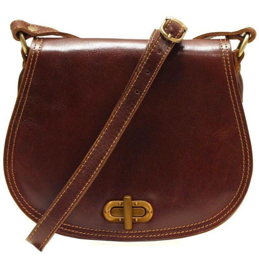 Handbags Floto Leather | Floto Leather Firenze Saddle Shoulder Bag