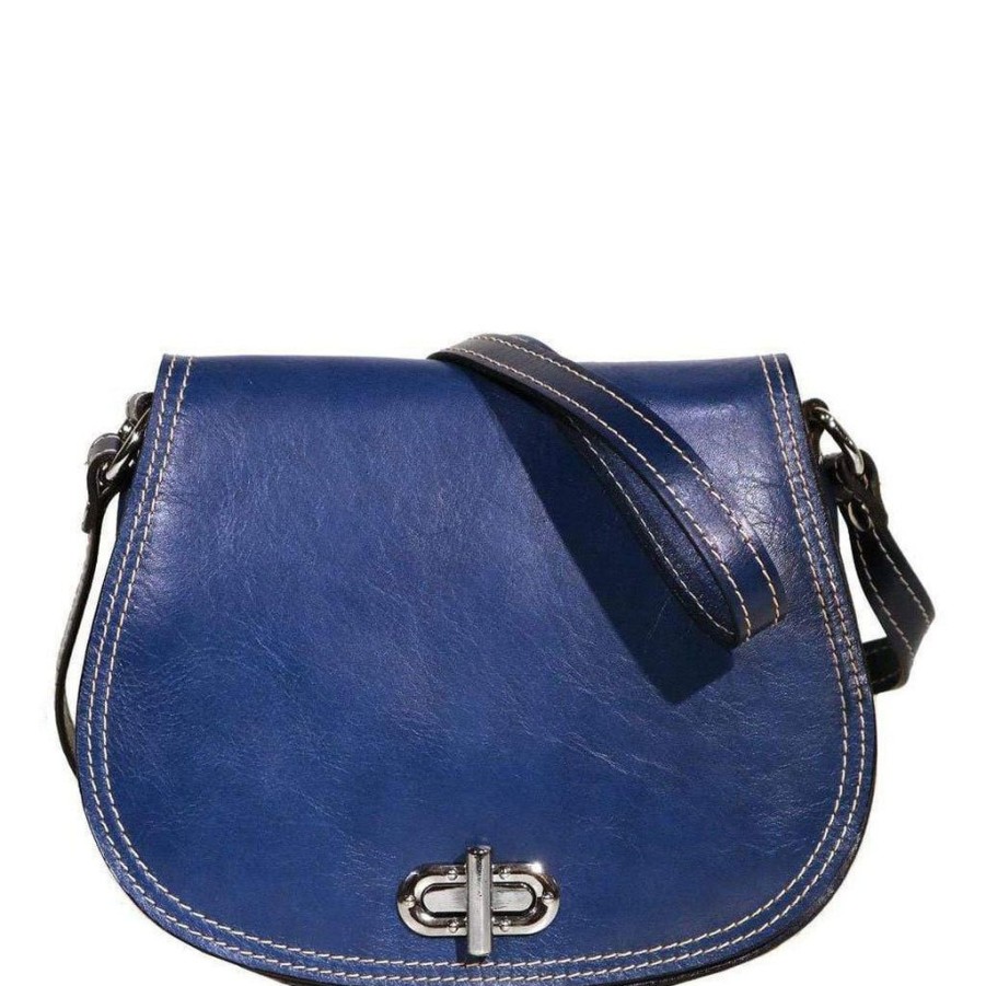 Handbags Floto Leather | Floto Leather Firenze Saddle Shoulder Bag