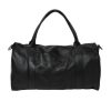 Handbags Stitch & Hide | Stitch & Hide Leather Globe Weekender Duffle Bag Black - Free Wallet Pouch